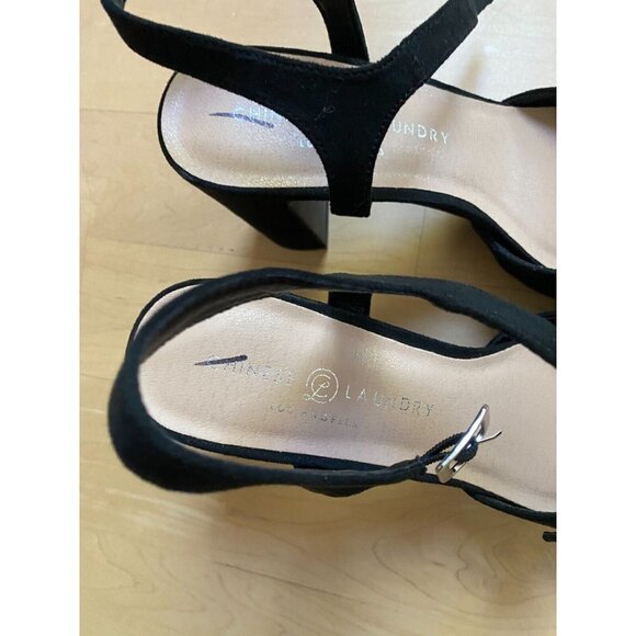Chinese Laundry BNWT "Teemara" ankle strap black platform suede sandal heel NEW - Picture 4 of 6